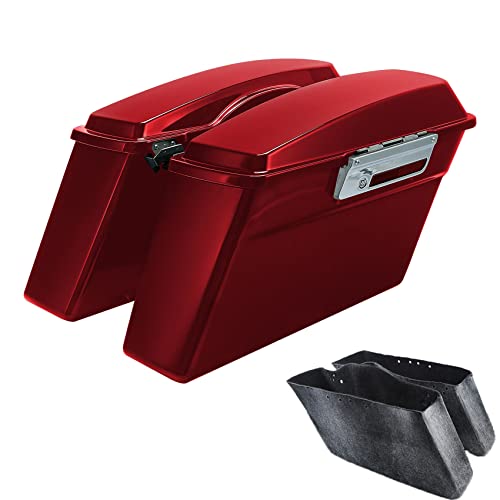 Red Hard Saddlebags Fit for Harley Touring Electra Glide Street Glide Road Glide Road King 1994 (Red 1# / For 1994-2013)