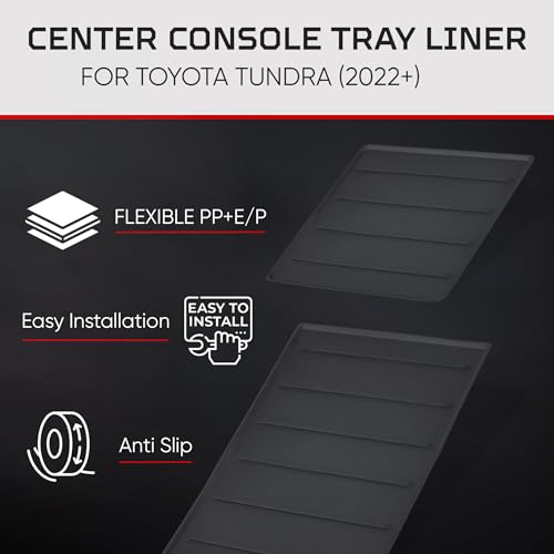 Center Console Tray Liner for Tundra (Pack of 2 / 2022+ Tundra SR, SR5, Limited & 2023+ Sequoia)