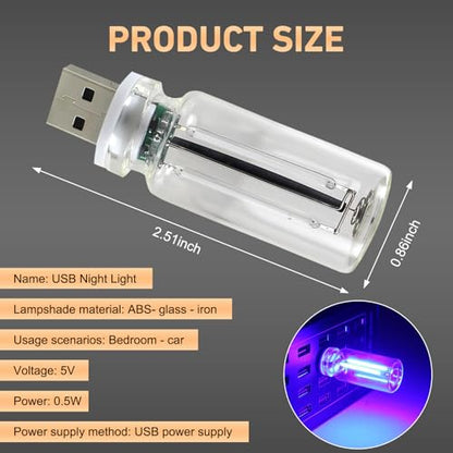 2PCS Car USB Lights (Blue)