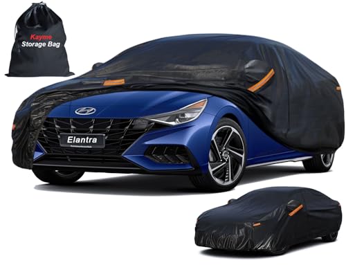 7 Layers Waterproof Car Cover for Hyundai Elantra 2006 (PE-Black / Custom Fit Hyundai Elantra)