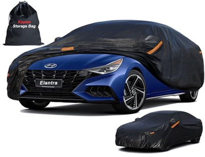 7 Layers Waterproof Car Cover for Hyundai Elantra 2006 (PE-Black / Custom Fit Hyundai Elantra)