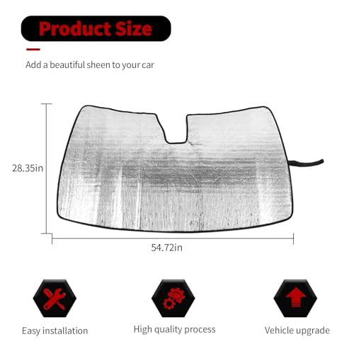 Windshield Sunshade Sun Shade Heat Shield Window Sun Visor Mat for Dodge Durango 2011 (silver)