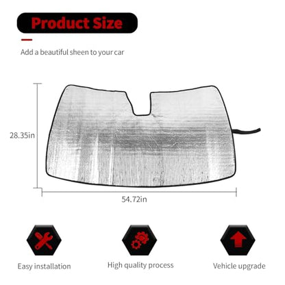 Windshield Sunshade Sun Shade Heat Shield Window Sun Visor Mat for Dodge Durango 2011 (silver)