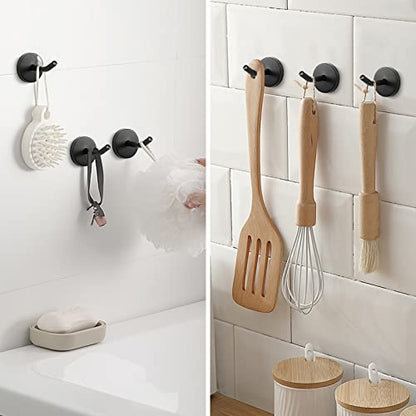 Coat Hooks Wall Mount Hooks for Hanging Hat Hurse Robe (Matte Black / 2 Inch (Wall))
