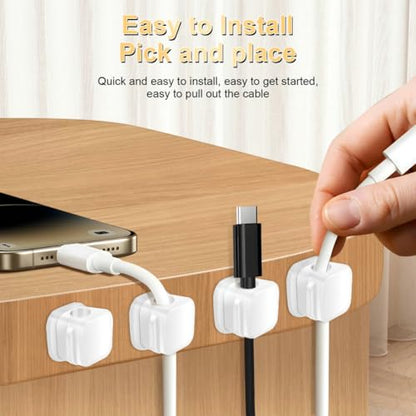 18 Pack Cord Organizer Holder (White and Black)