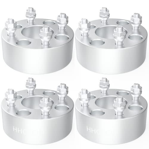 4x4 Wheel Spacers 2 inch 4x101.6 Wheel Adapters 62mm Hub Bore 1 (2 inch / Silver)