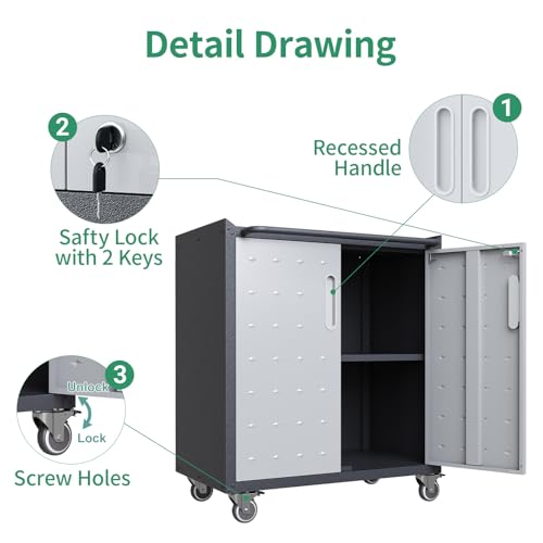 Garage Cabinet System (Black & Grey / 4 Pcs-StyleB)