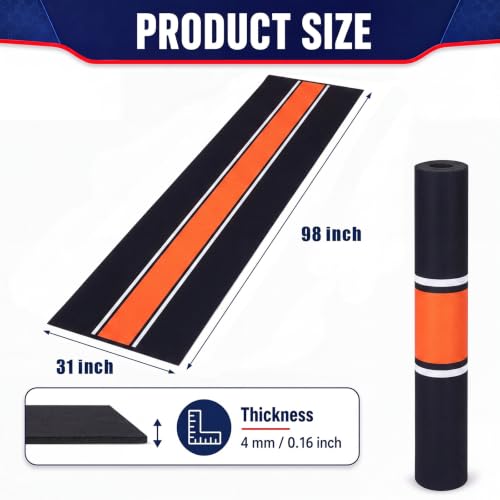 Motorcycle Mat Garage Floor Rug Washable Parking Mats for Garage Floors Non Slip Oil Absorbent Pad Rubber Backing Layer Protects Floor (Orange / 98 X 31 Inch)