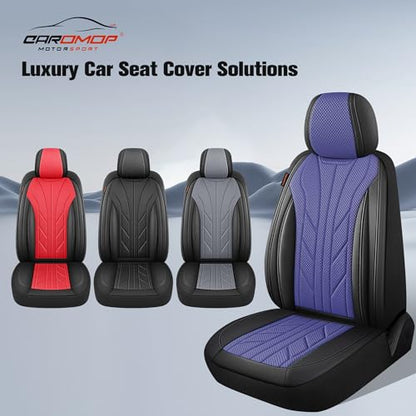 Breathable Cloth Fabric Car Seat Covers 2 Front Seats (Navy Blue / Front Set)