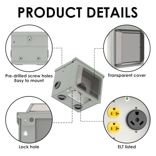 30 Amp & 20 Amp RV Power Outlet Box (30A)