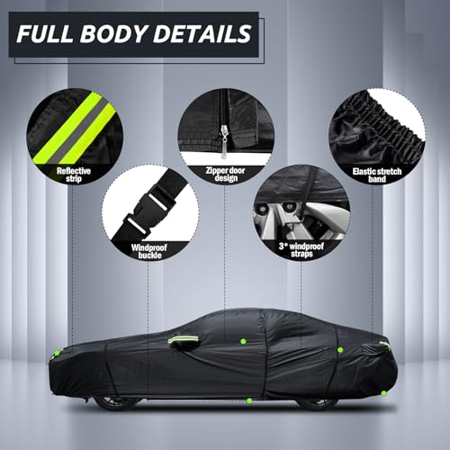 Car Cover Multi (Black / Custom Fit for Ford Mustang Chevy Camaro)