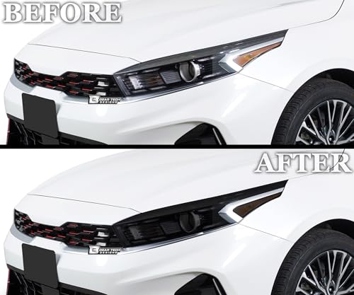 Full Headlight Taillight Reflector Sidemarker Head Tail Light Tint Kit Compatible with Kia Forte 2022 (Full Kit 22-24 / Dark Smoke)