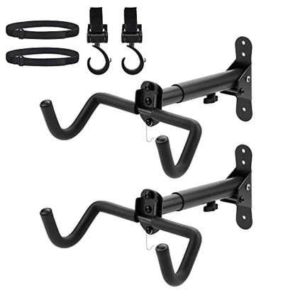 2PACK Bike Rack Garage Bike Wall Mount Bicycle Wall Hanger Bike Hook Bike Storage Rack for Indoor Storage Bike Horizontal Hanger Bicycle Wall Mount Bicycle Wall Rack (2 BIKE)