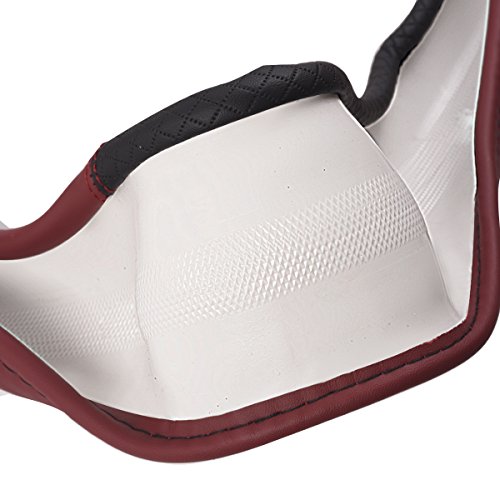 Rhombus Leather Universal Steering Wheel Cover (Black and Burgundy / Standard[14.5"-15"])