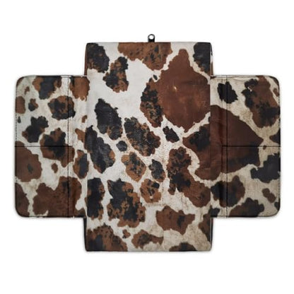 Brown Black Cow Print Car Center Console Pad Soft Armrest Cover Protector with Pockets Storage Bag Scratch Resistant Arm Rest Covering Middle Console Pad Auto Decoration (Brown Black Cow Print)
