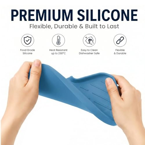 Silicone Soap Dish with Drain Spout (Lichen Blue / M(9.6"×5.3"))