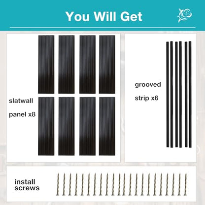 Slatwall Panel Wall Storage Systems (4x8ft / Black)