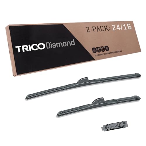 Diamond 24" + 16" Super Premium Automotive Replacement Windshield Wiper Blades (24" + 16" Pair Pack / Ultimate)