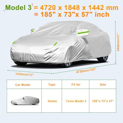 Custom Fit Car Cover for Tesla Model 3 (Custom Fit Tesla 3)