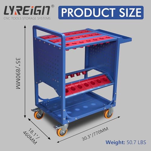 Blue Classic 50 Taper CNC Tool Holder Transfer Cart (BT/CAT50-25CAP)