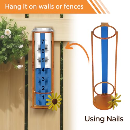 Rain Gauge Outdoor (3-section Flower Rain Gauge)