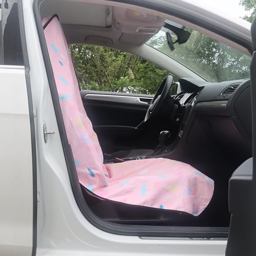 Car Seat Cover Protector Front Seats (1Pcs Front Seat Towel / Pink Marbling)