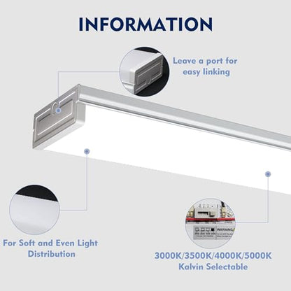 3PK 8FT LED Shop Light (3 PACK / Y30-100W-8FT-4CCT)