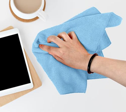 Microfiber Cleaning Cloths (Pack of 48 - 16x16 Inches / Blue)