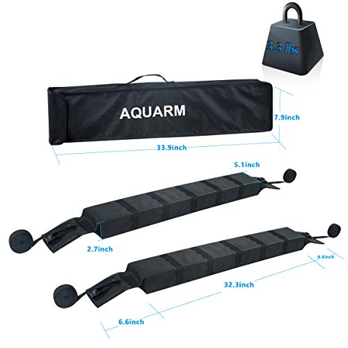 Kayak Roof Rack Soft Roof Rack Pads for Car Kayak Surfboard (RR003 / 32 x 5.5 x 7.5 inches)