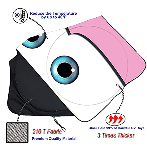Windshield Sun Shade Car Sun Shade 2025 Pink Car Accessories for Women Shades for Front Window Girly Windshield Cover Sunshades for Summer Heat Portection (Pink / Large (Universal Fit))