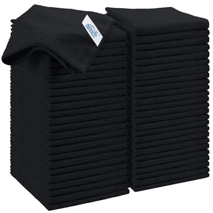 50PK Microfiber Cleaning Cloth (Black)