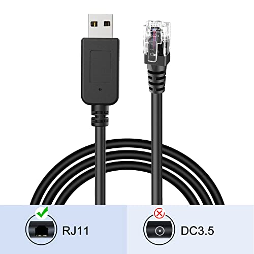 USB to RJ11 Radar Detector Power Cable 3.3ft for Escort (RJ11-3.3ft)