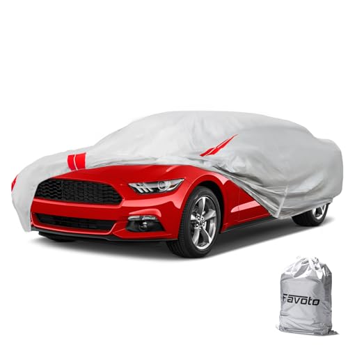 Car Cover Waterproof Custom Fit for Ford Mustang (Sliver＆Red / Custom Fit Mustang)