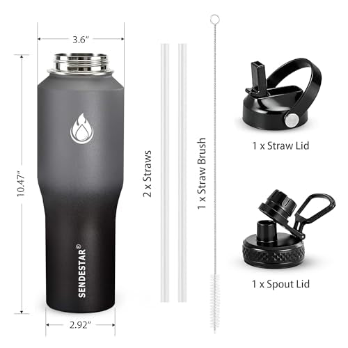 Water Bottle 32oz (Gray&Black / 32 Ounces)
