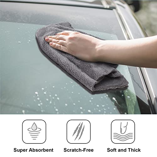 30 Pcs 16 x 16 Inch Microfiber Car Towels (Gray / 16 x 16 Inch)