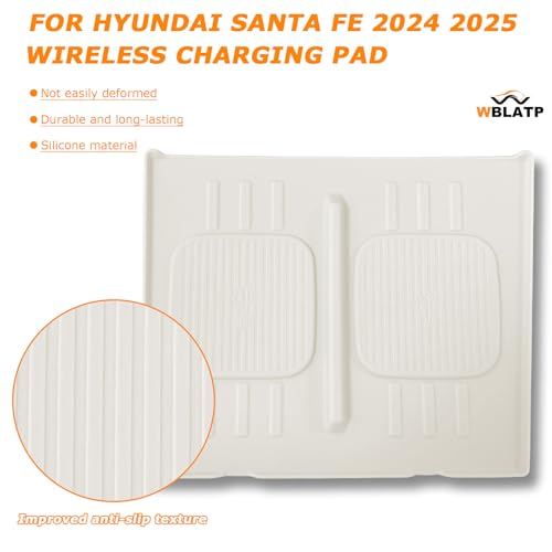 Wireless Charging Pad for 2024 (For Santa Fe 2024-2026 White)