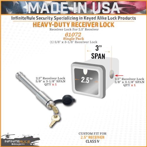 2.5" Receiver Hitch Lock (Fits: 2" And 2.5" Receiver Class III, IV, & V / 1PK (1) Receiver Lock)