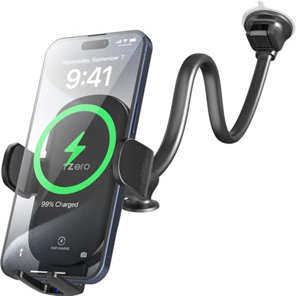Solid Car Truck Phone Mount Holder 14" Arm Upgraded Wireless Charger (Upgraded Wireless Charger Holder)