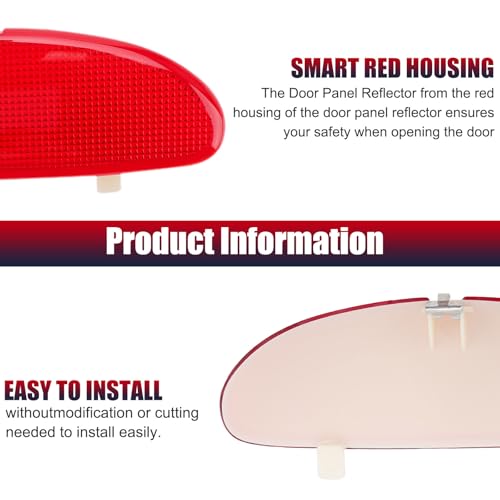 Front Inner Door Panel Reflector with Buckle for C5 Corvette 1997 (Red)