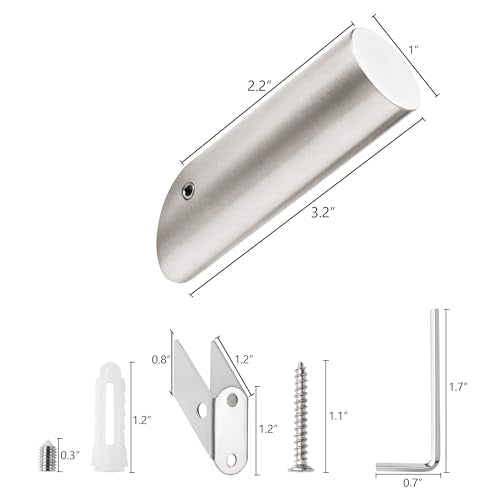 Towel Hooks Brushed Nickel SUS 304 (Brushed Nickel-Round / 4 Pack)