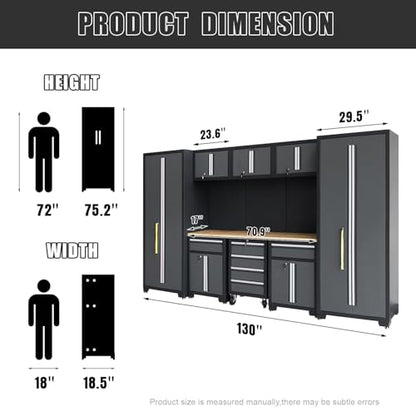 Garage Storage Cabinet System 9 (Black and Grey)