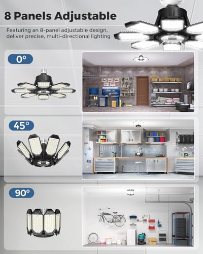 LED Garage Lights (8+1 Panels - 1 Pack)