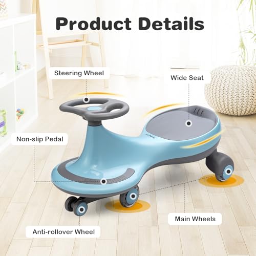 Wiggle Car 2 in 1 Swing Car for Kids (Blue)