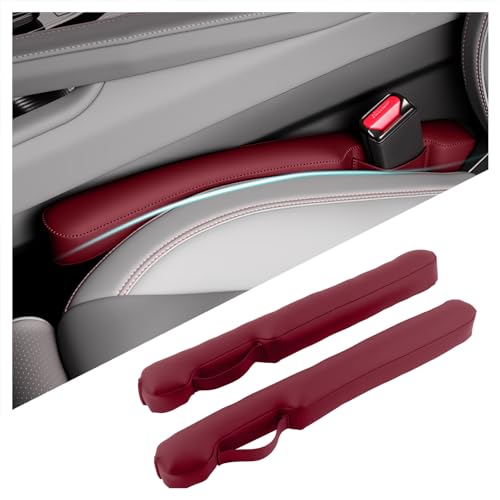 2026 2PCS Upgraded Car Seat Gap Filler with Fixing Ring (Burgundy)