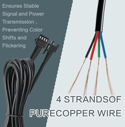 Rock Light Extension Wire 4 Pin 60 Inch for Trucks ATV UTV