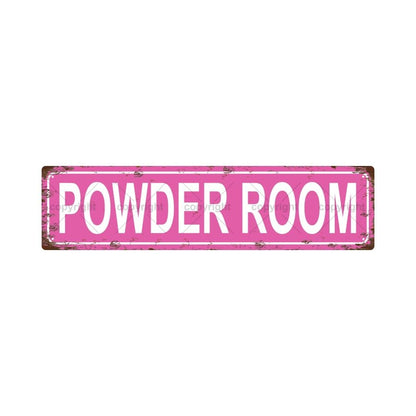 POWDER ROOM SPACE Metal Tin Street Sign Bar Cafe Garage Cave Home Room Wall Bathroom Farmhouse Garden Porch Patio Decor (POWDER ROOM)