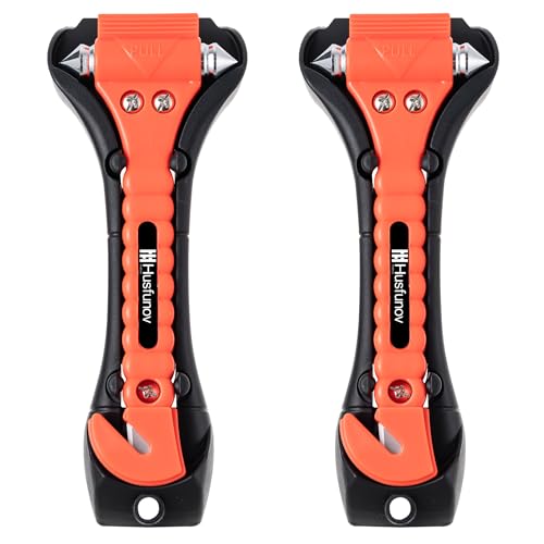 Car Window Breaker Hammer and Seat Belt Cutter 2 (orange / 2 Pack)