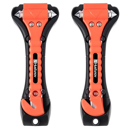 Car Window Breaker Hammer and Seat Belt Cutter 2 (orange / 2 Pack)