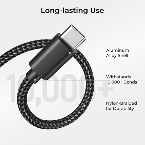 for iPhone 17 16 Pro Max Charger Cord (3Pack 3.3/6.6/10FT(1/2/3M) / 3 Pack / Black)