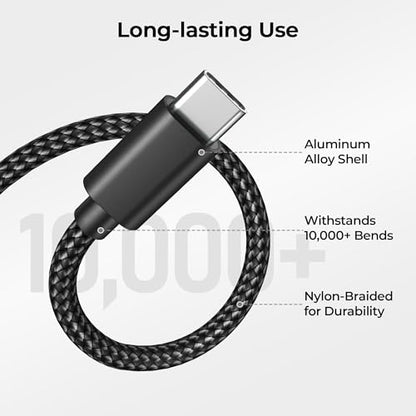 for iPhone 17 16 Pro Max Charger Cord (3Pack 3.3/6.6/10FT(1/2/3M) / 3 Pack / Black)